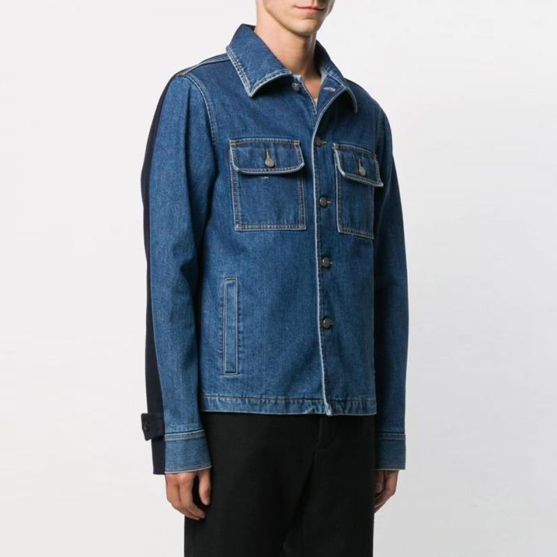 Back and forth color contrast denim jacket 19