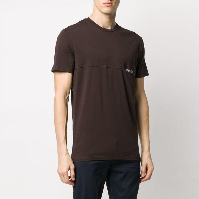 Dark brown spliced Men's T-shirt 140