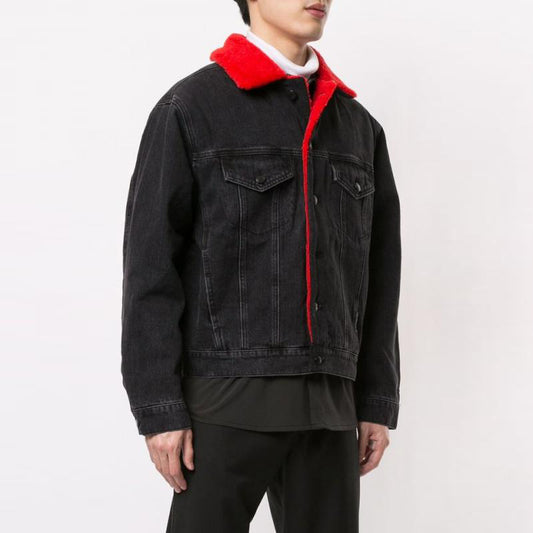 Red pile lining denim jacket 20